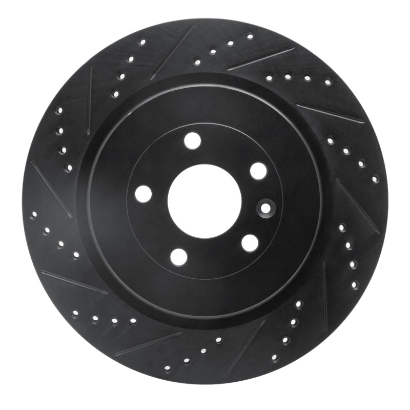 Ford Police Interceptor Sedan Brake Rotor (1) - Rear Left - R1 Concepts - Drilled & Slotted - Black - `13-`19 Ford Police Interceptor Sedan Brake Rotor (1) - Rear Left - R1 Concepts - Drilled & Slotted - Black - `13-`19